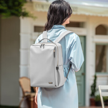 高尔夫（GOLF）双肩包女15.6英寸笔记本电脑包旅行背包书包商务出差行李包摩登灰