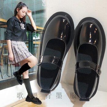 夏秋天配裙子穿的中学生女士黑皮鞋软底舞蹈鞋女大童朗诵合唱表演出鞋