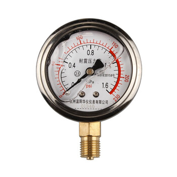 压力表yn60 耐震油压径向震液压机床水压公制m14英制2分 -0.