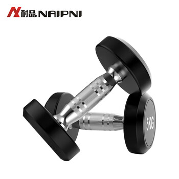耐品（NAIPNI） 包胶固定哑铃 实心纯钢平圆头 120KG套装【六对】+哑铃架