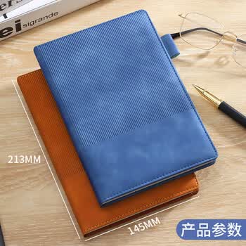 佐澜哲A5商务笔记本本子高颜值定制硬面笔插记事本文具加厚笔记本子日记本工作日志会议记录本 黑色