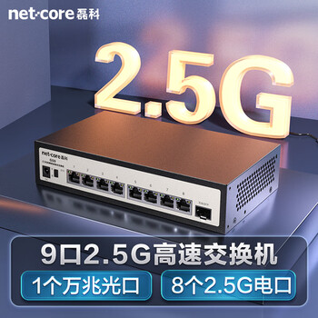 磊科（netcore）GS9 9口企业级交换机8个2.5G电口+1个万兆SFP光口 支持向下兼容1G光电模块 千兆网络分线器