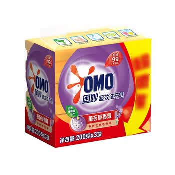 奥妙（OMO） 洗衣皂 超效洗衣皂·薰衣草香氛(200gx3块) * 3组 不伤衣物