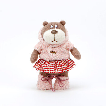 小熊汉斯名媛套装毛绒玩具可爱公仔网红摆件纪念日礼物儿童名媛套装粉