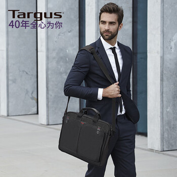 TARGUS泰格斯单肩电脑包15.6英寸商务轻便公文包手提包单斜挎包 黑 515