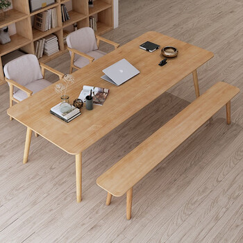bui 北欧实木客厅大长书桌家用桌子写字长条办公电脑桌工作台桌子