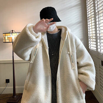 服饰内衣>男装>棉服>欧瑾(oujin)>羊羔绒外套男秋冬季宽松百搭棉服男