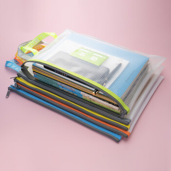 天章 （TANGO）A4大容量EVA防水单层学生科目分类袋试卷收纳袋 手提拉链学生用品 语数英综作5个装