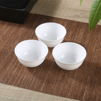 潮汕工夫骨瓷茶杯高档陶瓷骨瓷白色小号盖碗茶碗茶杯超薄潮州功夫茶具