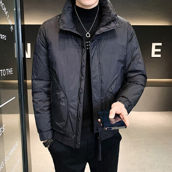 劲霸男装羽绒服男2023新款潮流帅气轻薄外套秋冬季男装保暖立领冬装