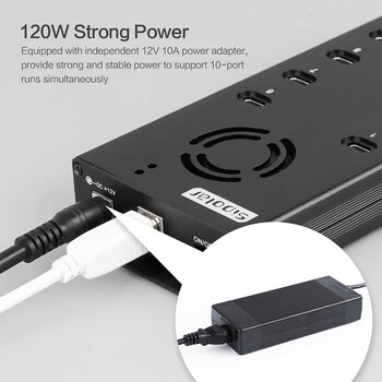 西普莱（SIPOLAR） 工业级usb2.0分线器10口高速扩展HUB集线器温控风扇2A超大输出功率 A-400C(3M数据线）