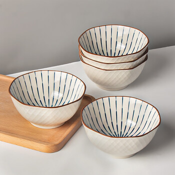 碗个人专用 碗单个吃饭碗 日式釉下彩陶瓷米饭碗家用新款创意好看的