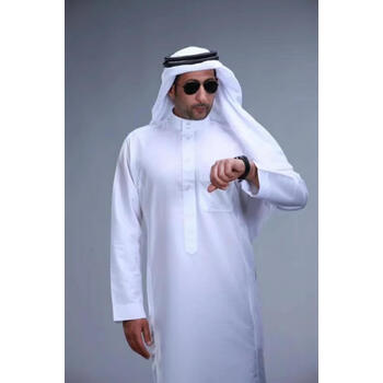 品莠阿拉伯服装阿拉伯长袍男新款迪拜服装涤棉夏季薄款沙特中东头巾头