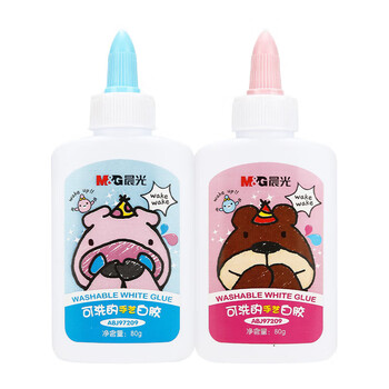 晨光（M&G）可水洗学生儿童手工DIY高粘性80g白胶美术课木板手账外观随机ABJ97209 1瓶装