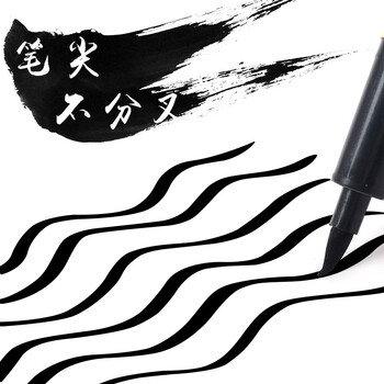 金万年大楷秀丽笔写书法练字笔科学钢笔式毛笔入门初学者套装软硬笔 黑色 (12支装)G-0940