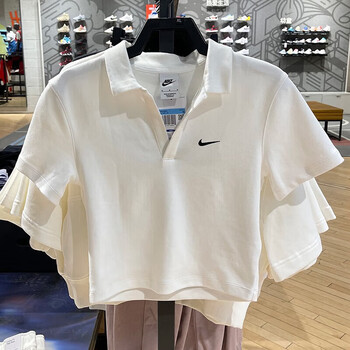 耐克(nike)polo衫短袖t恤女装2023夏新款运动服针织翻领休闲透气上衣