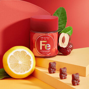prayol培维乐补铁小熊软糖富铁糖补养气血女性缺铁性贫血 红枣山楂味