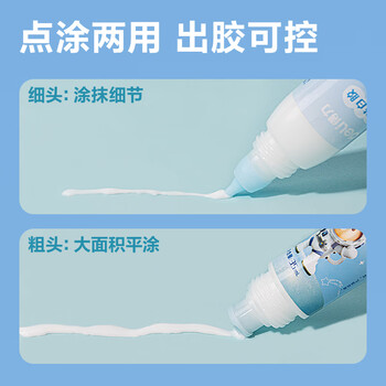 得力（deli）35ml笔型双头手工白胶 学生开学文具DIY白乳胶 无甲醛可水洗胶水 学习用品 颜色随机1支装 JS128