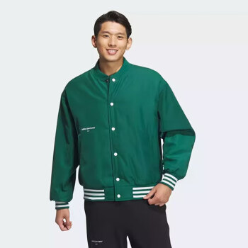 阿迪达斯 （adidas）棉服男装春秋新款运动立领外套休闲夹克加厚保暖棒球服 IZ1601绿色 S