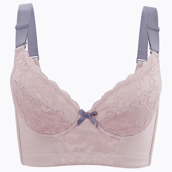 款大码内衣聚拢收副乳胖胖子文胸套装高侧胸罩粉色文胸3475d薄杯03cm