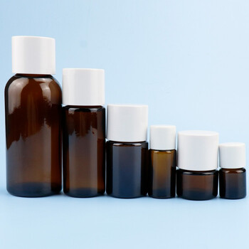 冰禹 BYlj-132 茶色喇叭口香精香料样品瓶 棕色实验瓶试剂瓶密封避光空瓶药剂瓶 盖子颜色随机 60ml