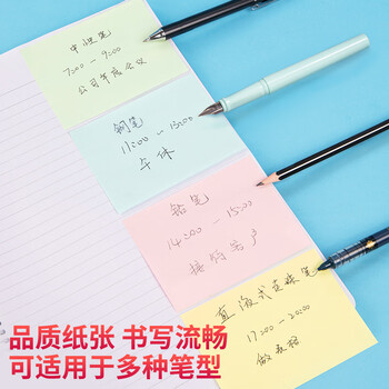 得力（deli）12本彩色便利贴粘性便签纸  76*101mm大号备忘自粘留言纸/记事贴 办公用品 7157