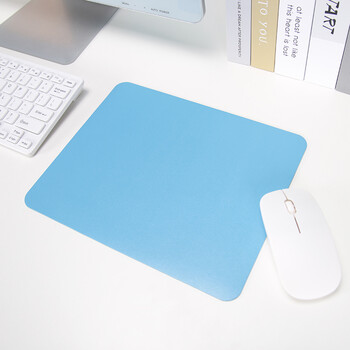 灵蛇（LINGSHE)皮质双面鼠标垫210MM*260MM笔记本电脑桌垫键盘垫办公防水鼠标垫 蓝色+墨绿 H66