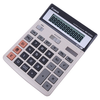 佳能Canon WS-1200H 12位数大号商务办公计算器双电源宽屏办公桌面经典计算器