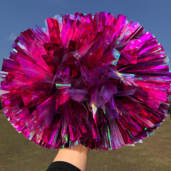 飞主流比赛炫彩镭射啦啦操拉拉队舞蹈花球运动会表演道具广场舞手拿花