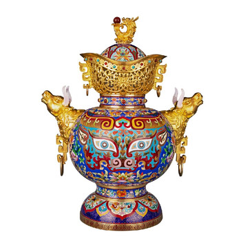 观珐艺术 张同禄《牛转乾坤》景泰蓝收藏品铜胎掐丝珐琅家居客厅办公