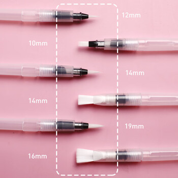 反转自来水笔套装软头水粉固体水彩颜料画笔美术学生绘画用注水式储水毛笔3支【尖头】大+中+小水彩笔