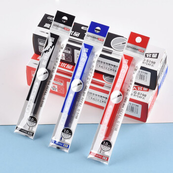 金万年黑色大容量1.0mm子弹中性笔芯 子弹头中性笔芯 签字水笔替芯 (12支装)G-5198-001