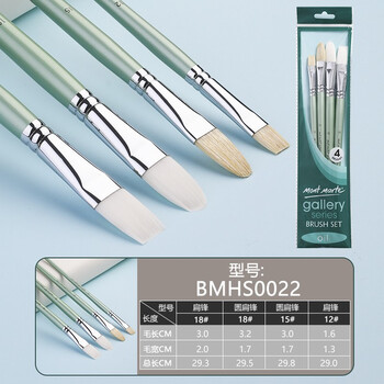 蒙玛特(MontMarte)尼龙画笔4支装美术画画笔油画颜料画笔丙烯水粉绘画笔勾线笔学生水粉笔套装VBMHS0022