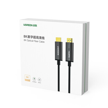 绿联HDMI2.1光纤线8K60Hz 4K240Hz高清视频线工程布线电脑机顶盒接电视显示器投影仪兼容2.0 15米80407