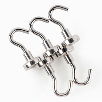 得印磁铁挂钩 强磁无痕挂钩3505钕铁硼强力磁性吸盘挂钩吸铁石 E16免打孔永磁磁钩粘钩5支装