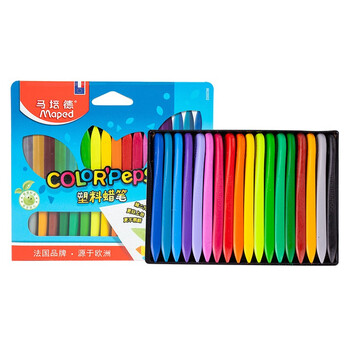 马培德(Maped)儿童经典塑料蜡笔 幼儿学生不脏手绘彩蜡笔 初学美术彩绘涂鸦画笔 儿童礼物 862002CH【18色/盒】 马培德(Maped)儿童经典塑料蜡笔 幼儿学生不脏手绘彩蜡笔 初学美术彩绘涂鸦画笔 儿童礼物 862002CH【18色/盒】