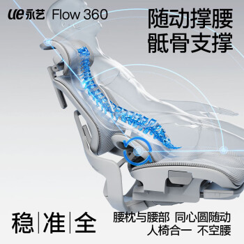 永艺撑腰椅Flow360人体工学电脑椅子人工力学座椅可躺久坐办公电竞椅