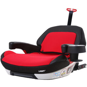 德国LAMY汽车儿童安全座椅增高垫 简易便携式车载isofix硬接口 宝宝安全坐垫适用3-12周岁 热情红