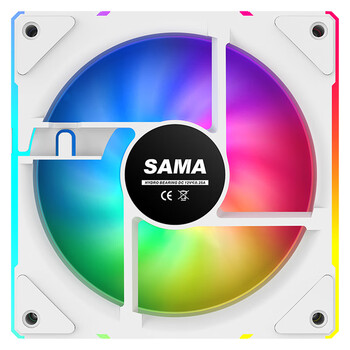 先马（SAMA）境界V3白色正叶 12cm机箱风扇 ARGB无限镜灯光/5V3P神光同步/小4P-PWM调速/液压轴承/标配减震垫
