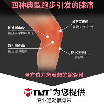 TMT髌骨带护膝跳绳护膝女登山跑步运动羽毛球髌骨半月板固定带两只装