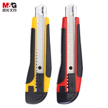 晨光(M&G)18mm大号美工刀裁纸刀自动锁壁纸刀(刀把内含刀片)单个装颜色随机ASS91315 晨光(M&G)18mm大号美工刀裁纸刀自动锁壁纸刀(刀把内含刀片)单个装颜色随机ASS91315
