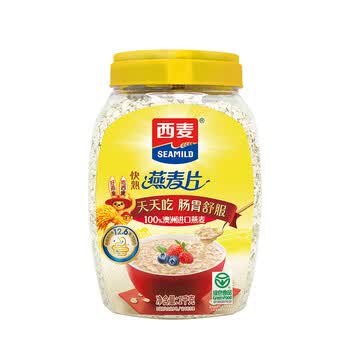 西麦全粒快熟燕麦片1000g桶冲饮谷物营养早餐膳食纤维无额外添加蔗糖