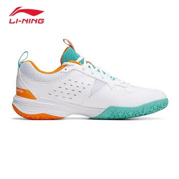 李宁（LI-NING）羽毛球鞋全能王V男女同款减震训练鞋白/浅松绿AYTT001-2 白/绿 43
