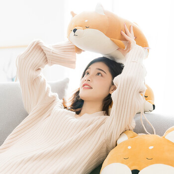 名创优品（MINISO）柴犬系列毛绒公仔趴姿玩具娃娃抱枕睡觉卧室办公室午睡枕生日礼物