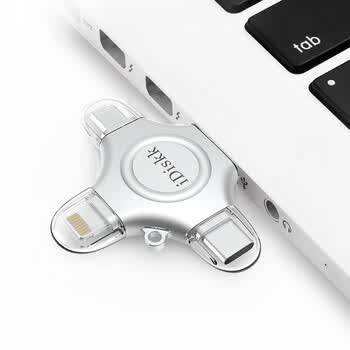 iDiskk1TB MFi认证四合一手机U盘type-c电脑直连存储大容量适用华为安卓苹果15iPhone16照片备份优盘