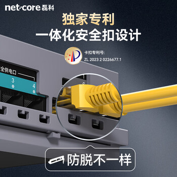 磊科（netcore）S6P 6口百兆4口供电POE交换机 安防监控摄像头分离器 工程企业非网管网络交换器 适配弱电箱