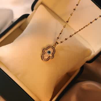 钛钢项链 跨境天使之眼气质项链女精致风ins网红锁骨链配饰