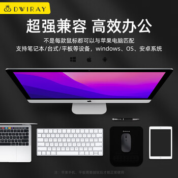 帝伊工坊适用苹果风超薄无线鼠标轻音办公MacBook笔记本电脑台式机imac商务便携充电鼠标笔记本电脑配件 