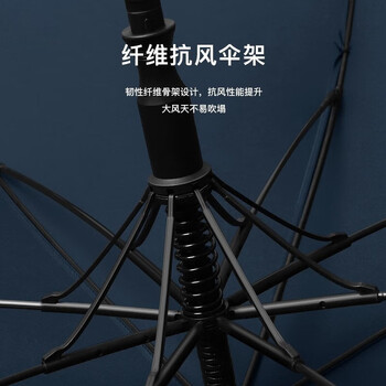 美度（MAYDU） 加大防风伞三人雨伞长柄晴雨伞耐用时尚简约 自动 M1153 墨绿色