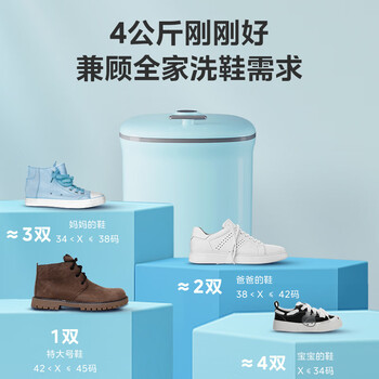 美的(Midea)4公斤半自动洗鞋机 360°全方位清洁 立体尼龙刷 宿舍租房懒人必备刷鞋机 MX-XXGG02PRO 美的(Midea)4公斤半自动洗鞋机 360°全方位清洁 立体尼龙刷 宿舍租房懒人必备刷鞋机 MX-XXGG02PRO